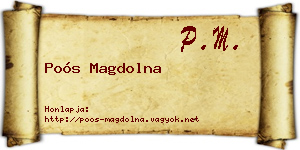 Poós Magdolna névjegykártya